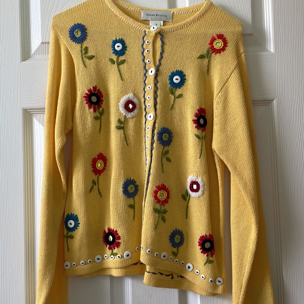 Susan Bristol Vintage floral sweater size Small - Picture 6 of 6